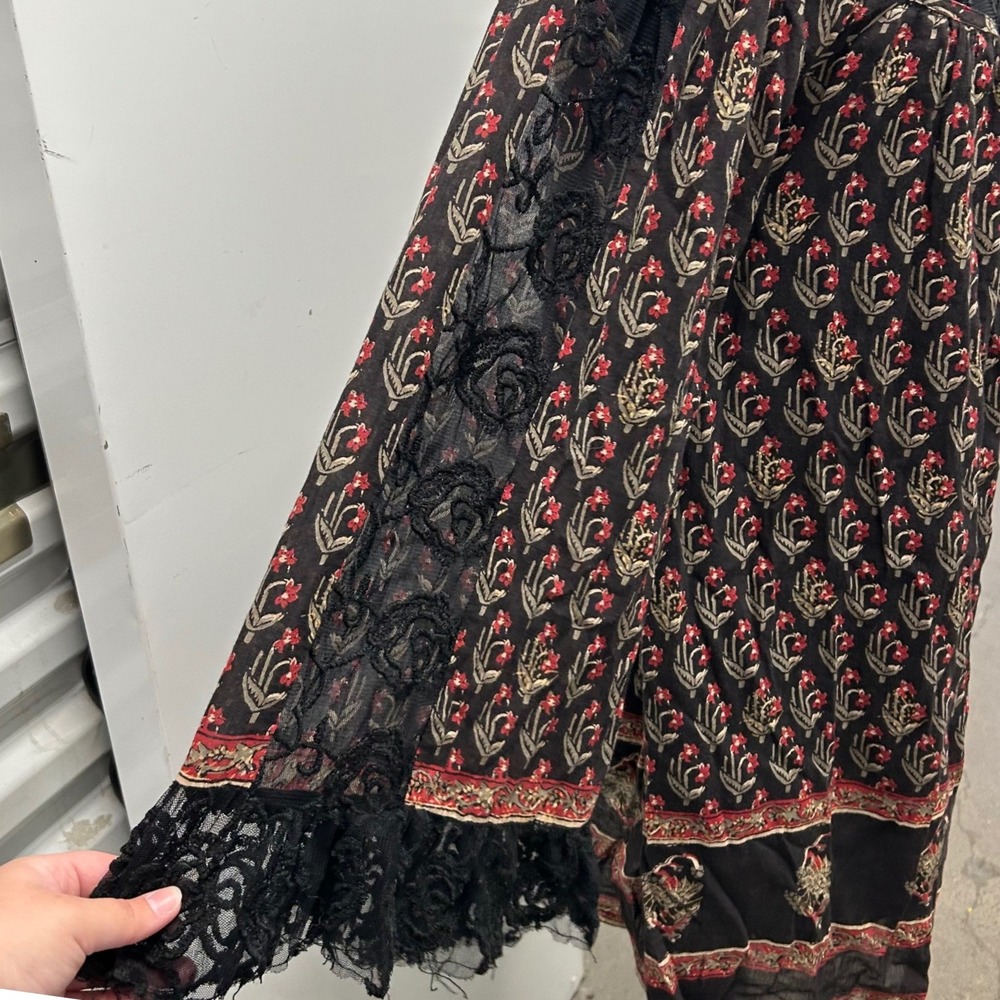Free People Urban Outfitters Nomad Printed Floral Chiffon Black Combo Dress - Picture 7 of 11